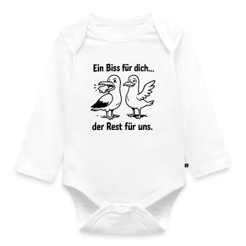 Ein Biss für dich der Rest für uns! - Baby Bio-Langarm-Body - Weiß - Vorne