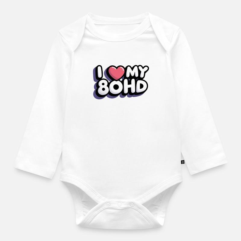 J’adore mon 80HD - Body Bébé bio manches longues - blanc