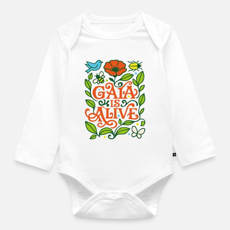 Gaia is alive - Body Bébé bio manches longues - blanc