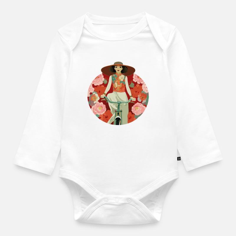 Cycliste - Body Bébé bio manches longues - blanc