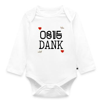 DANKE SAGEN DANKBARKEIT LUSTIG 0815 DANK - Baby Bio-Langarm-Body - Weiß - Vorne