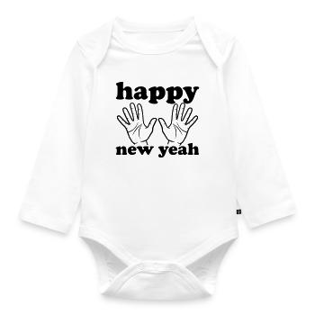 Happy new yeah - Baby Bio-Langarm-Body - Weiß - Vorne