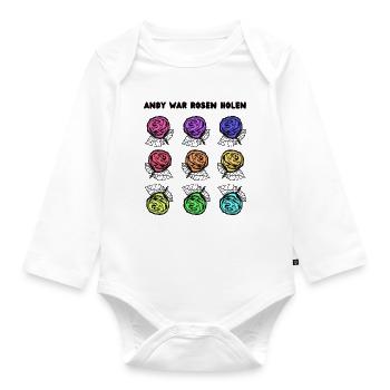 Andy war Rosen holen - Baby Bio-Langarm-Body - Weiß - Vorne