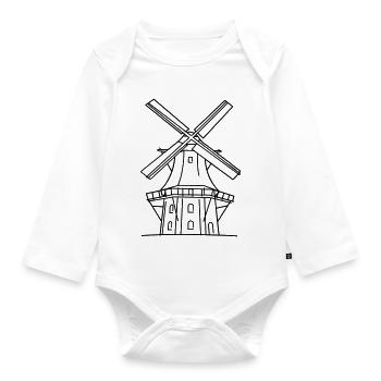 Windmill - Organic Longsleeve Baby Bodysuit - white - Front