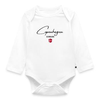 I love Copenhagen, memory of Copenhagen - Organic Longsleeve Baby Bodysuit - white - Front