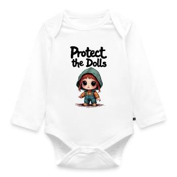 Protect the Dolls - Süße Botschaft - Baby Bio-Langarm-Body - Weiß - Vorne