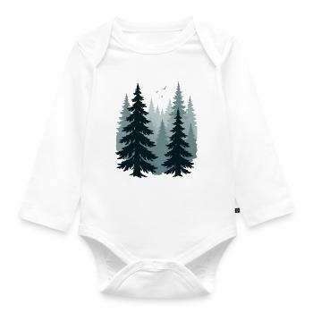 Misty Pines - Organic Longsleeve Baby Bodysuit - white - Front