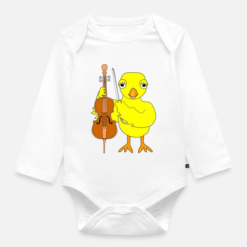 Cello Küken - Baby Bio-Langarm-Body - Weiß