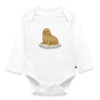Nordische Arktis - Walross - Baby Bio-Langarm-Body - Weiß - Vorne