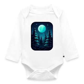 Moonlight Pines - Organic Longsleeve Baby Bodysuit - white - Front
