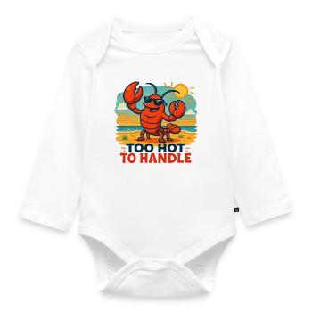 Lebhafter Sommerhummer Illustration - Baby Bio-Langarm-Body - Weiß - Vorne
