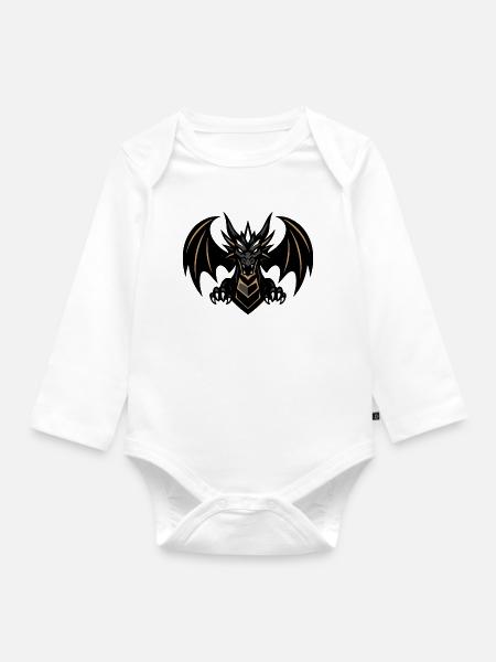 DRAGON LEVEL 1 - Baby Bio-Langarm-Body - Weiß