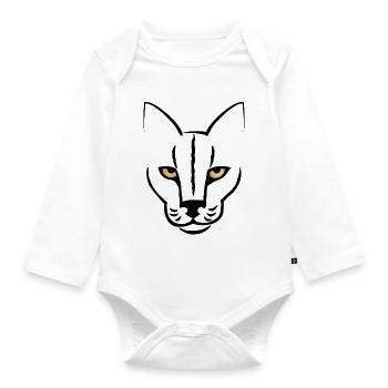 Der Blick der Katze - Baby Bio-Langarm-Body - Weiß - Vorne