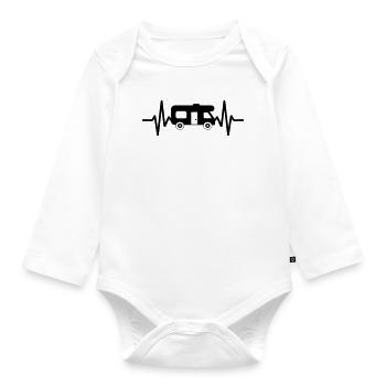 Wohnmobil Herzschlag - Baby Bio-Langarm-Body - Weiß - Vorne