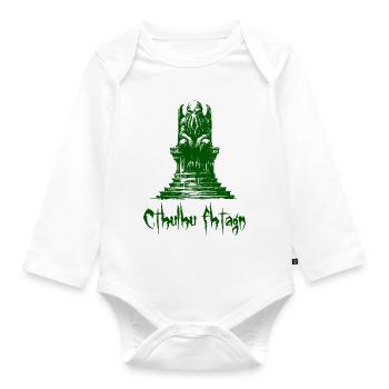 Statue von Cthulhu - Baby Bio-Langarm-Body - Weiß - Vorne