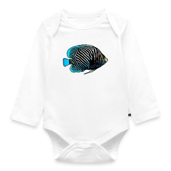 Exotic fish - Organic Longsleeve Baby Bodysuit - white - Front
