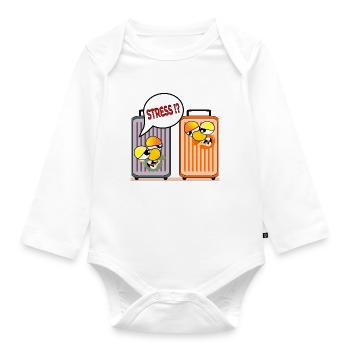 HOLIDAY STRESS HOLIDAY SUITCASE - Organic Longsleeve Baby Bodysuit - white - Front