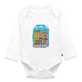 Rome - Organic Longsleeve Baby Bodysuit - white - Front