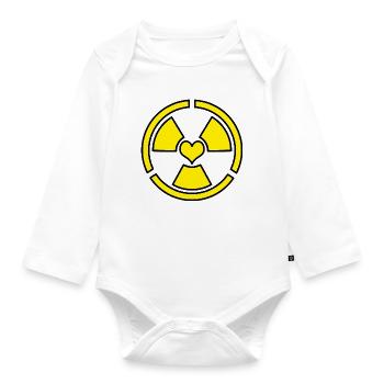 Liebe Strahlung - Baby Bio-Langarm-Body - Weiß - Vorne