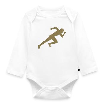 Silhouette minimaliste Sprinter Sprint - Body Bébé bio manches longues - blanc - Devant