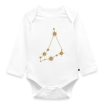 Sternbild Steinbock Sternzeichen Sternzeichen - Baby Bio-Langarm-Body - Weiß - Vorne