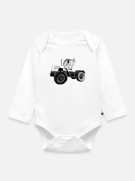 Kraft auf vier Rädern - Baby Bio-Langarm-Body - Weiß