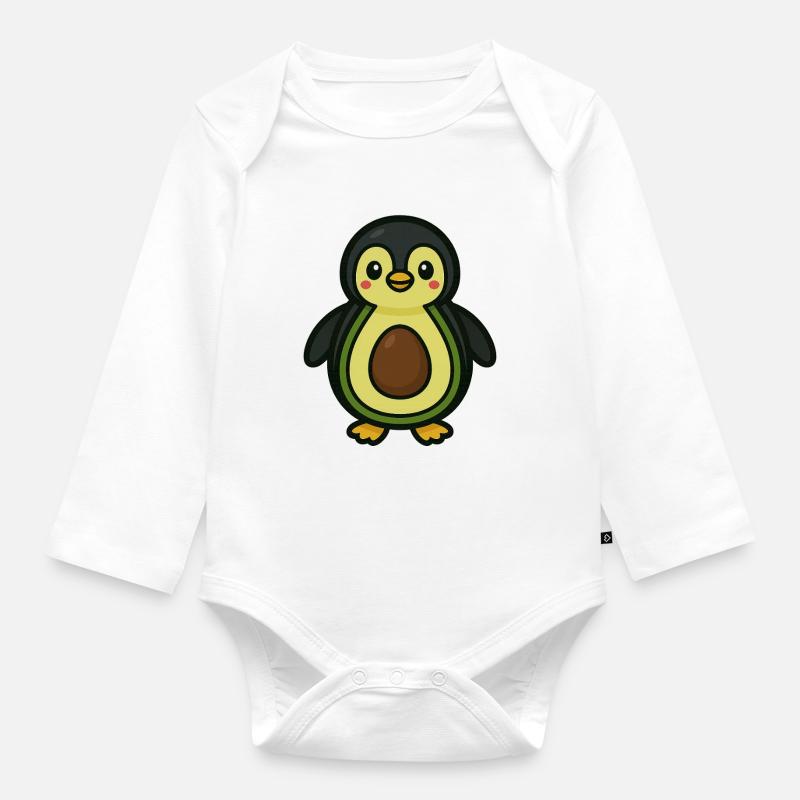 Pingucado - Body Bébé bio manches longues - blanc