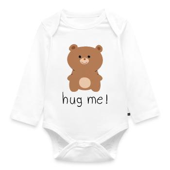 hug me 1 - Baby Bio-Langarm-Body - Weiß - Vorne