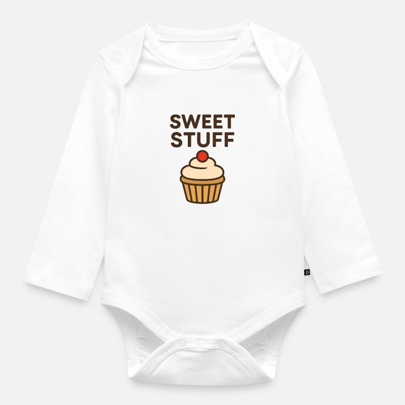Conception de motivation Sweet Stuff - Body Bébé bio manches longues - blanc