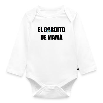 Mamas Molliger in SCHWARZ - Baby Bio-Langarm-Body - Weiß - Vorne