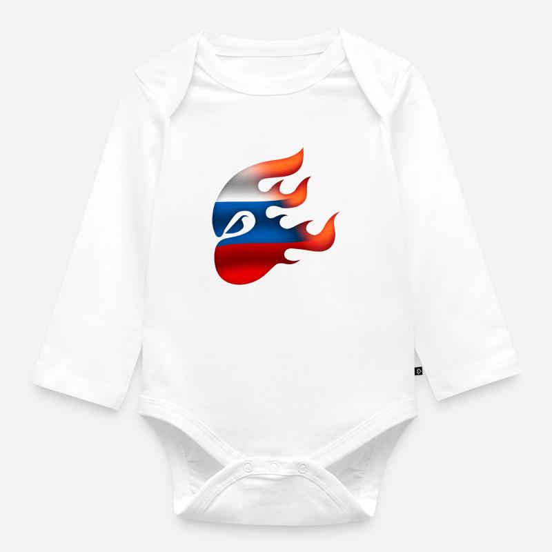 Drapeau de la Russie - Russie - Ninja - Body Bébé bio manches longues - blanc
