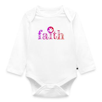 Faith - Organic Longsleeve Baby Bodysuit - white - Front