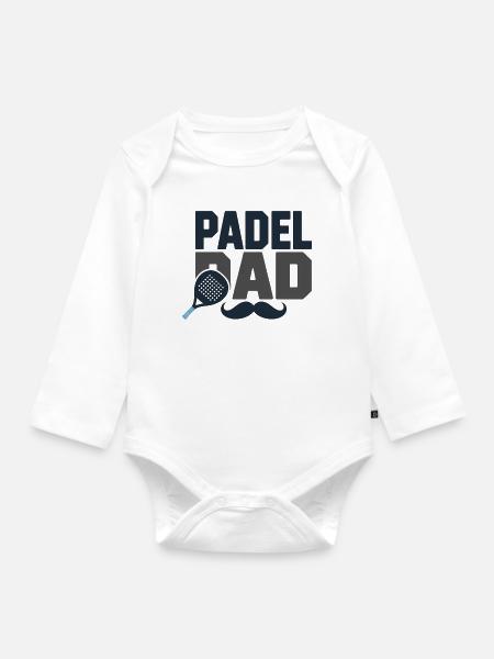 Padel-Vater - Baby Bio-Langarm-Body - Weiß