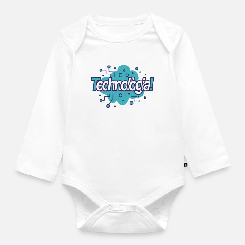 Technologie - Baby Bio-Langarm-Body - Weiß