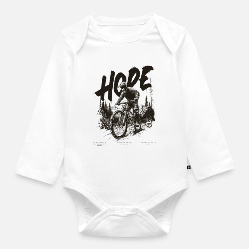 Biker Hope - Body Bébé bio manches longues - blanc