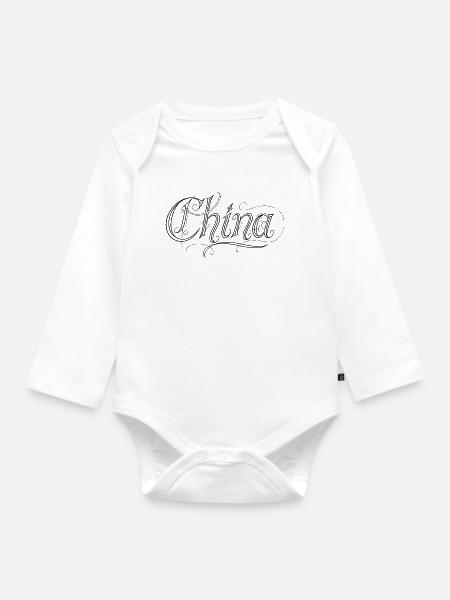 China - Baby Bio-Langarm-Body - Weiß