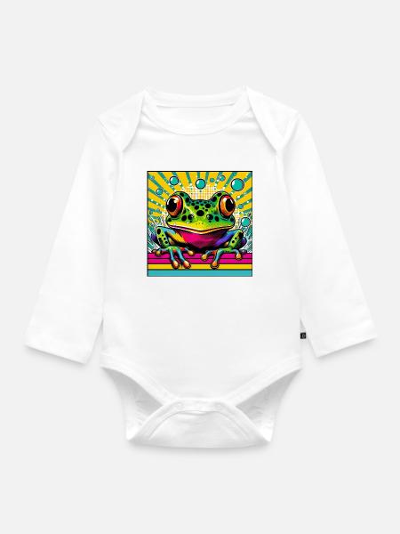 Frosch - Baby Bio-Langarm-Body - Weiß