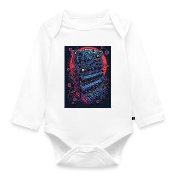 Futuristic electronic music device - Organic Longsleeve Baby Bodysuit - white - Front
