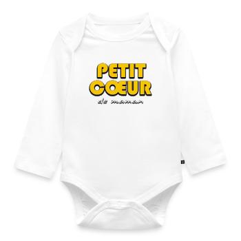 Mamas kleines Herz Illustration - Baby Bio-Langarm-Body - Weiß - Vorne