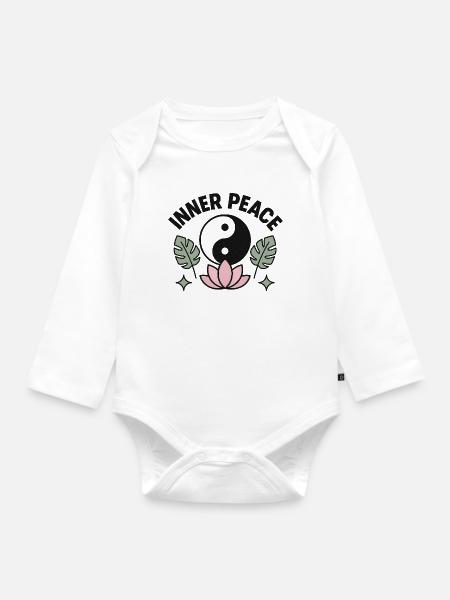inner peace - Baby Bio-Langarm-Body - Weiß