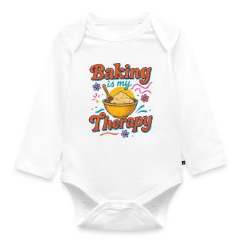 Backtherapie Inspirierendes Design - Baby Bio-Langarm-Body - Weiß - Vorne