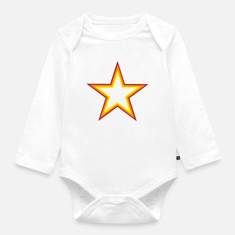 Étoile Coloré - Body Bébé bio manches longues - blanc