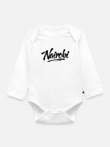 Nairobi - Baby Bio-Langarm-Body - Weiß