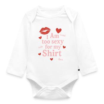 Playful confident emphasis - Organic Longsleeve Baby Bodysuit - white - Front