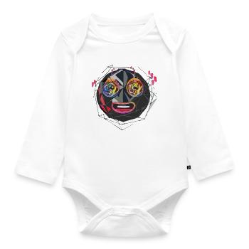 Triple Moji - Organic Longsleeve Baby Bodysuit - white - Front