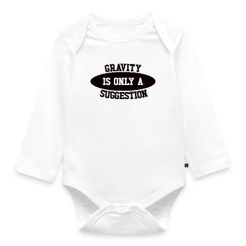 Gravity is just a suggestion boulderer - Organic Longsleeve Baby Bodysuit - white - Front
