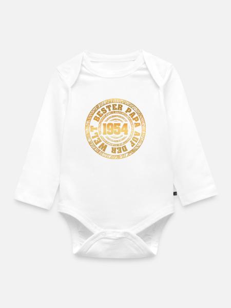 1954 - Baby Bio-Langarm-Body - Weiß