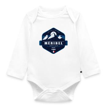 Meribel, Les Trois Vallées , France  - Organic Longsleeve Baby Bodysuit - white - Front