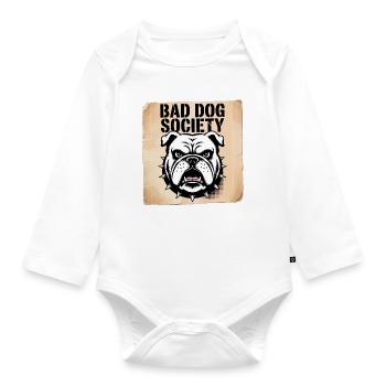 Die Gesellschaft der bösen Hunde - Baby Bio-Langarm-Body - Weiß - Vorne