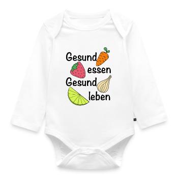 Gesund essen, gesund leben | Ernährung - Baby Bio-Langarm-Body - Weiß - Vorne
